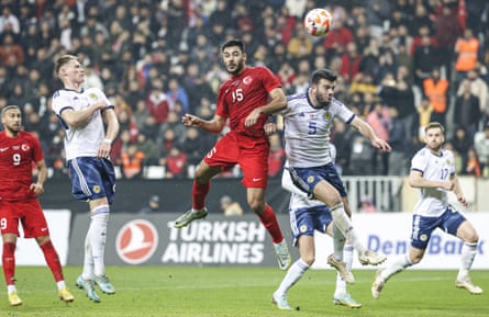 Ozan Kabak heads in from a free kick to put Turkey ahead.