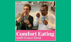 Photo by Leah Green. Grace Dent eating with journalist, Krishnan Guru-Murthy