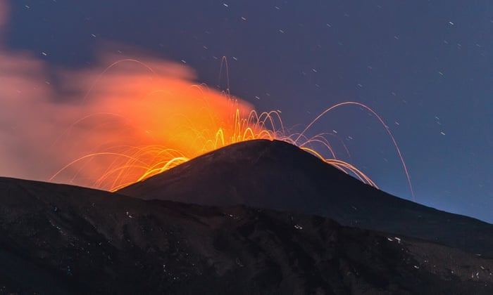 Explosions in the sky: why Mount Etna erupting is as pretty as a painting | Art | The Guardian