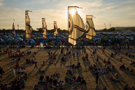 Flags at sunset