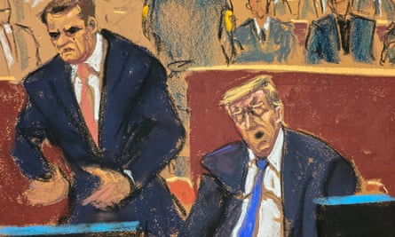 Trump in this courtroom sketch