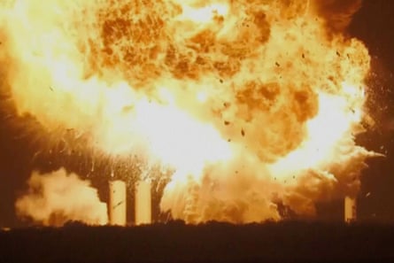 a fireball after a rocket explodes