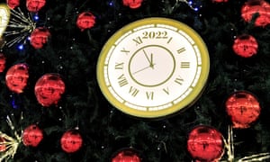 A new year clock decoration in Lebanon, Beirut