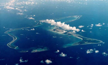 Diego Garcia, the largest island in the Chagos archipelago and site of a major United States military base.