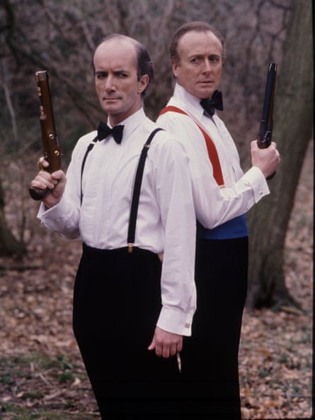 Geoffrey Davies right, with Clive Merrison in The Labours of Erica, 1989.