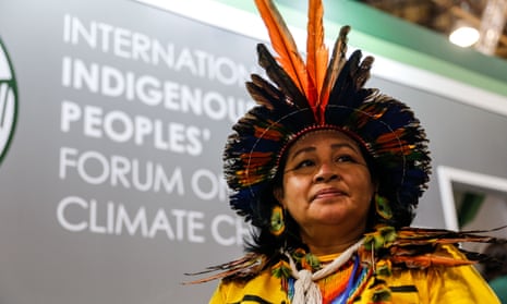 An indigenous observer from Brazil at Cop26, Glasgow, 4 November 2021.
