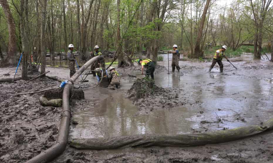 A Rover pipeline spill of more than 2m gallons of drilling mud in a wetland in Ohio.