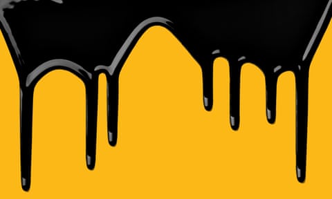 Oil dripping down a logo