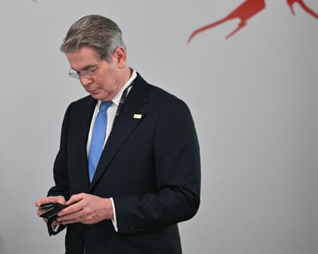 US secretary of treasury Scott Bessent arrives for a working session at the G7 summit, in Evian-les-Bains, France.