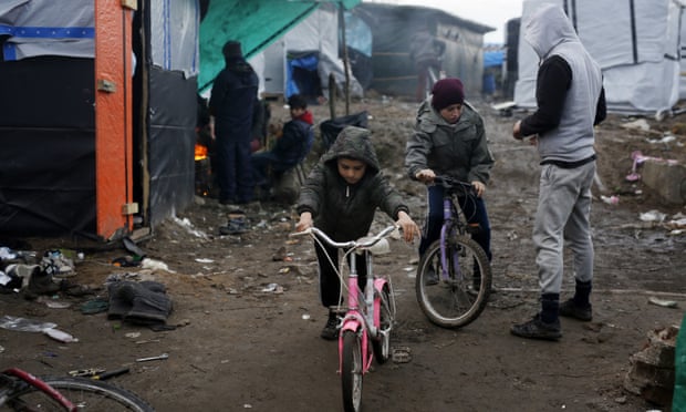 Children in the migrant camp near Calais