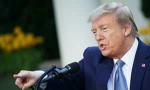 Trump speaks at his daily coronavirus briefing on Wednesday.