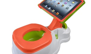 iPad attached to a toilet