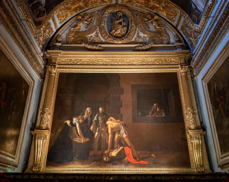 The Oratory with famous Caravaggio painting Beheading of Saint John the Baptist from 1608 in Saint John’s Co-Cathedral in Valletta, Malta