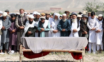 The funeral of a victim of the US drone strike last week.