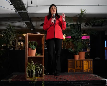 Lisa Nandy speaks on a stage.