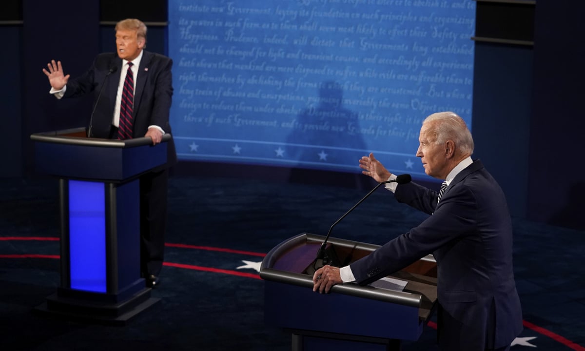 First 2020 Presidential Debate As It Happened Trump Tries To Steamroll Biden In Chaotic Clash Us News The Guardian
