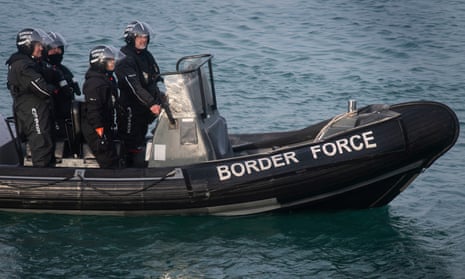 A Border Force RIB on patrol in Dover Harbour.