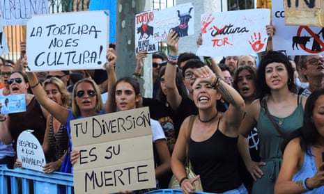 Protest against bullfighting in Palma