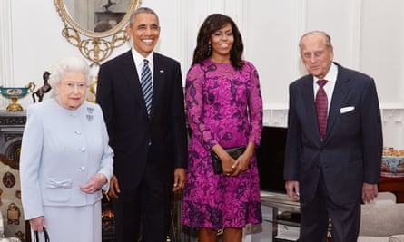 The Queen and Prince Philip with Barack and Michelle Obama in 2016.