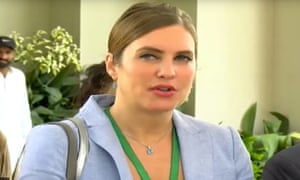 Cynthia Ritchie talking to press outside court in Islamabad in September.