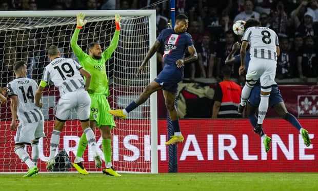 Brilliant but brittle PSG look better placed to scale Europe’s summit | Paris Saint-Germain 4 Weston McKennie heads in for Juventus from a short corner.