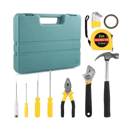 16-Piece DIY Household Tool Kit Basic Home Repair Set with Organiser Box.