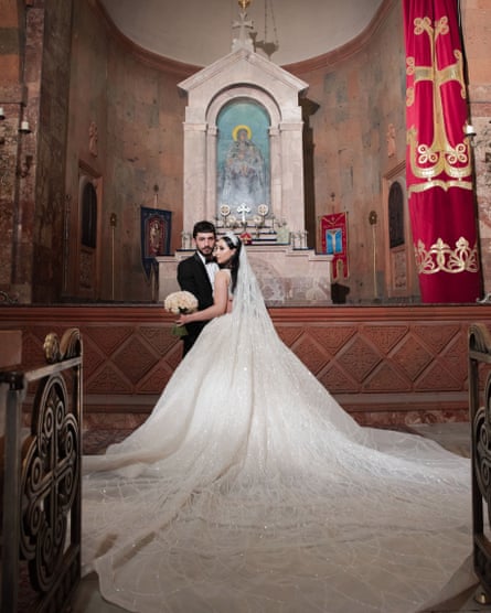 Elen Soghomonyan and Dmitri Piliposyan on their wedding day in Armenia