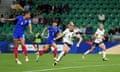 Alessia Russo scores England's second goal with a header.