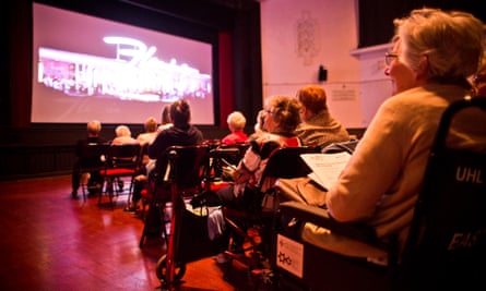 Cinemagoers attend a dementia-friendly film screening at the Barry Memo arts centre in Wales.