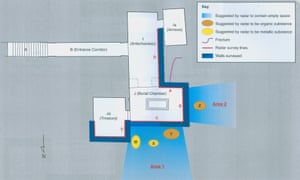 Plan showing the location of the rooms next to Tutankhamun’s tomb.