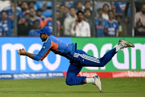 Axar Patel takes a superb catch to dismiss Harry Brook.