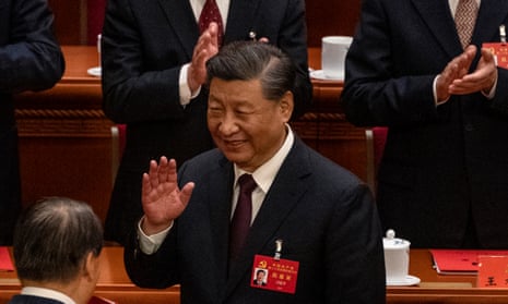 Chinese President Xi Jinping at the 20th National Congress of the Communist Party of China in Beijing.