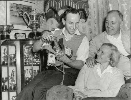 John Surtees at home with his parents, Jack and Dorothy