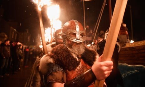 participants in the 2017 Up Helly Aa festival in Lerwick, Shetland.