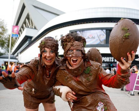 Fans in fancy dress before Canada’s victory over holders New Zealand in the semi-final