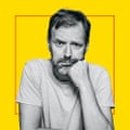 Portrait of Tim Dowling against a yellow background