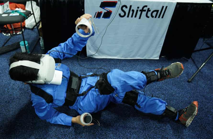 A demonstration of the full-body tracking device HaritoraX.