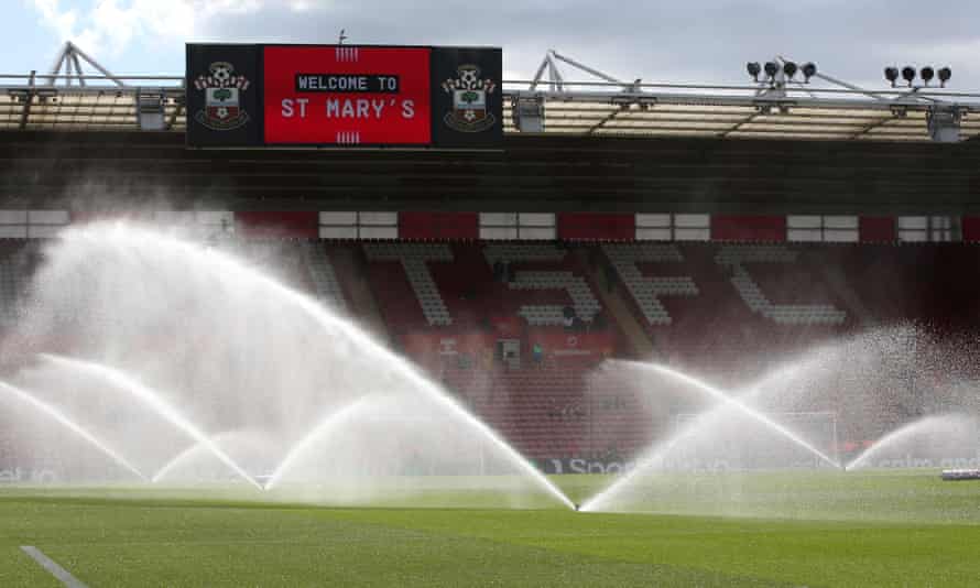 Sprinklers on the St Mary’s pitch.