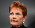 One Nation Leader Pauline Hanson speaks to the media during a dooorstop interview at Parliament House in Canberra, Wednesday, March 25, 2026. (AAP Image/Lukas Coch) NO ARCHIVING