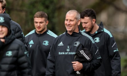 Leinster coach Stuart Lancaster (second right)