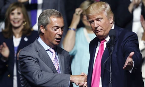 Nigel Farage and​ Donald​ Trump