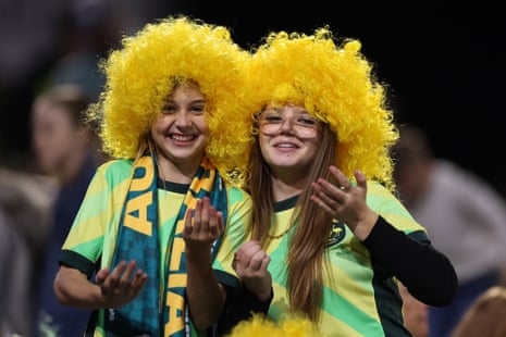 Fans show their support ahead of the Matildas friendly against Mexico at McDonald Jones Stadium