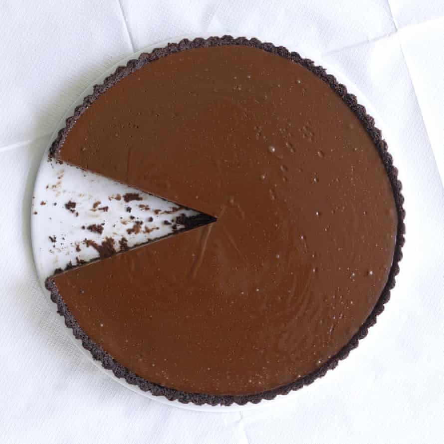 Fergus Henderson’s salted chocolate and caramel tart.
