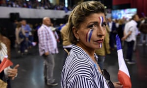 A far-right Front National supporter in Perpignan, south-western France.