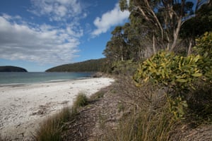 Fortescue Bay at the end of the Three Capes Lodge walk.