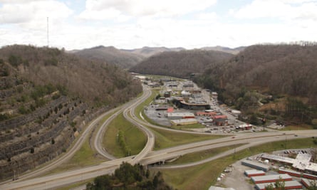 Pikeville. The river used to pass straight through this valley until it was rerouted around Peach Orchard Mountain in the Cut Through Project.