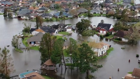 Hurricane Ida: aerial footage shows flooding and destruction in Louisiana – video