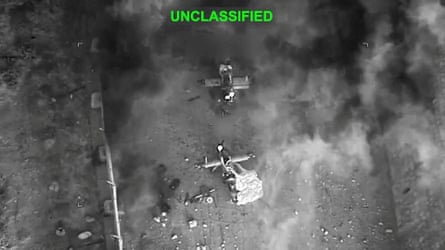An aerial view of a US strike