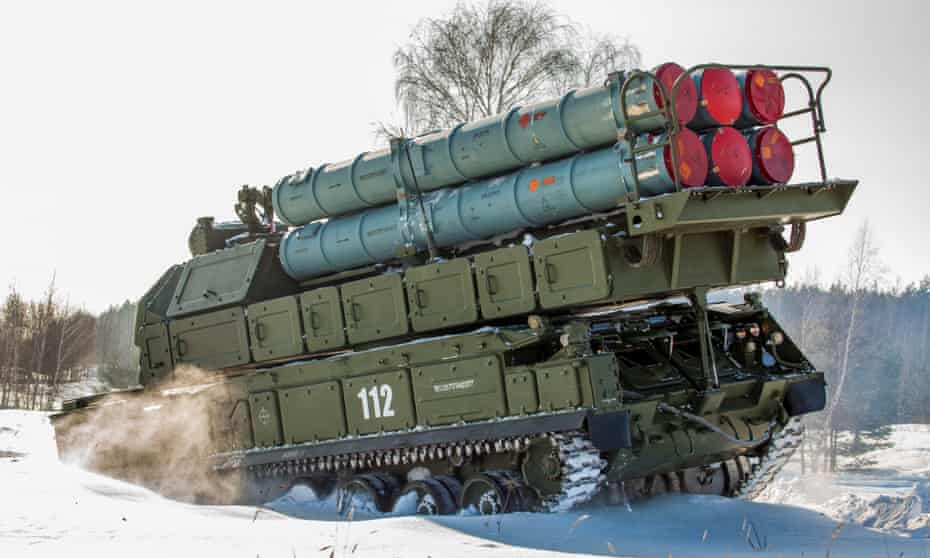 A Russian air force vehicle in Voronezh on Friday