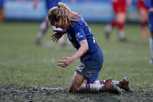 Chelsea’s Erin Cuthbert during the match against Liverpool at Prenton Park on Sunday.